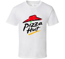 Pizza Hut Fast Food Restaurant Distressed Look T Shirt L white