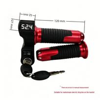 Electric Vehicle Throttle Grip with Voltage Display black