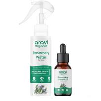 Aravi ekologiškas plaukų priežiūros rinkinys - Rozmarino vandens purškalas (100 ml) + Rozmarinų eterinis aliejus (15 ml) white