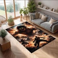 Attack on Titan Crystal Velvet Rug, Soft Anti‑Slip Crystal Velvet Carpet for Living Room Bedroom Home Decor 80cmx120cm