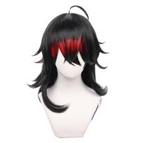 Vox Akuma Cosplay Wig Long Black Hair With Stunning Gradient Red Highlights black