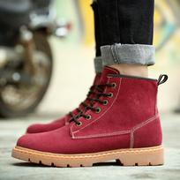 Short Boots Leather Martin Boots British Waterproof Tooling Boots Women'S Boots Locomotive Boots Couple Boots Outdoor Men'S Boots 43 black