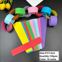 Rainbow Paper Chain Garland with Stars Birthday Party Decor Colorful Hanging Ceiling Streamer Carnival Room