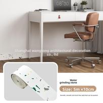 Storas rulonas, europietiško stiliaus marmuro rašto tapetų panelė, lipni PVC plytų imitacija, nuimama „pasidaryk pats“, grindų ir sienų apsauginė juosta 10Cm * 5m