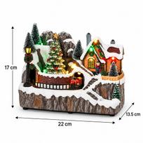 Light Up Rotating Christmas Village Music Box, Musical Snowy Village Tabletop Decoration