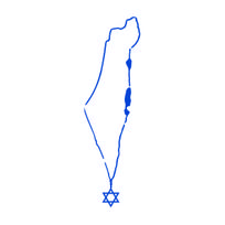 2pcs  Israel Map  Car Decal - Stylish Waterproof Vinyl Sticker for Truck Bumpers, Rear Windows & DIY Car Makeover 9x30cm 2pcs mėlyna