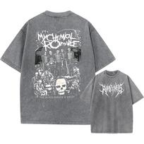 Didelio dydžio rūgštiniai marškinėliai My Chemical Romance Mcr Dead Vyriški marškinėliai Black Parade Punk Emo Rokas Viršus Drabužiai Unisex M gray