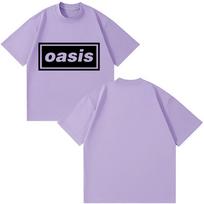 Rock Grupės O-Oasis Logotipo Spaudinys Vintažiniai Drabužiai Vyrams Moterims Paaugliams Madingi Drabužiai Dydžio Perteklius Medvilniniai Dydžio Perteklius Stiliaus Marškinėliai S black