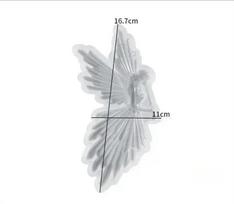 Crystal Drop Glue DIY Angel Mold Handmade Creative Symmetrical Left And Right Blowing Flute Wings Fairy Mirror Silicone Mold Left white