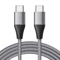 USB-C to USB-C Cable Fast Charging 3A for Samsung Galaxy A05s A15 A16 A25 A35 A55 S24 Ultra S24 FE - Braided Nylon 1M Grey