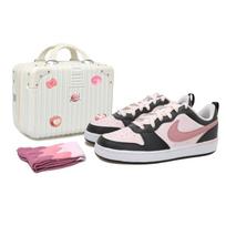 Nike Court Borough Low 2 OKHR Low top Skateboard Shoes GS Black Pink BQ5448-104(Team-S-BOX) 38.5 white