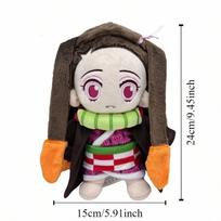 Demon Slayer Anime Kamado Nezuko & Tokitou Muichirou Plush Cosplay Series Stuffed Toys for Christmas And Birthday Gifts black