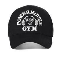 Powerhouse Gym Graphic baseball cap Men Women Summer Harajuku Casual caps Fitness Vintage Sports hat Breathable mesh sun hats Adjustable juoda