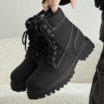 Rhubarb boots thick-soled booster Martin boots casual British retro desert hiking boots Mickey yellow big boots 44