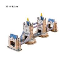 3D Cardboard Puzzle Famous Architecture Buildings Assembling Model Children's Handmade DIY Puzzle Toys gray