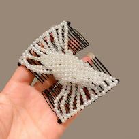 Butterfly Double Side Bun Rhombus Magic Hair Combs New Fancy Clip Combs  Girl 5 beige