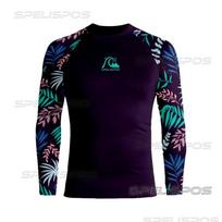 Mens UPF 50 Long Sleeve Rash Guard Snorkeling Swimming Surfing Sun Protection Quick Dry Swimwear 4XL black