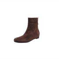 French Martin Boots Women'S British Style Autumn And Winter Versatile Low Heel Thin Boots Flat Soft Leather Short Boots 39 black