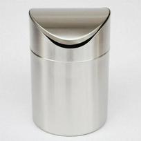 Stainless Steel Mini Trash Can with Creative Design for Kitchen and Dining Countertops gray