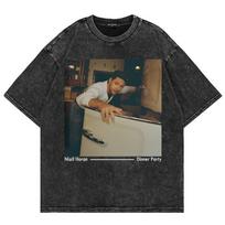Medvilninis Vintažinis Išplautas Niall Horan Vakarienė Gyvai T Marškinėliai Nauja Mada Unisex Moteriški Retro Laisvi Rūgštiniu Plovimu T Marškinėliai 4XL gray