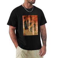 Over the Garden Wall Forest Print TShirt Gym Wear Breathable Short Sleeve Tee L brown