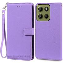 G17/G17 Power Case For Motorola Moto G17 Case Wallet Leather Flip Cover For Motorola Moto G17 Power Case Book Cover Coque Fundas Motorola Moto G17 purple
