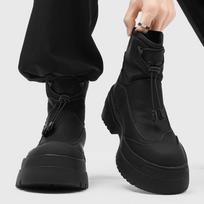 Black Martin Boots Men'S High-Top Chelsea Boots Men'S Winter Velvet Thick-Soled Korean Version 42