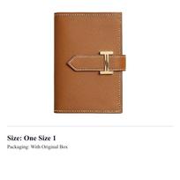HERMES Bearn Madame Calfskin Wallet Mini Women's 37 Gold Brown H084818CC37 One Size 1