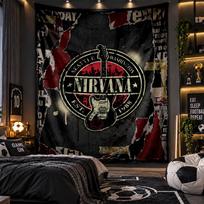 Wall Hanging Tapestry Nirvana Print Cloth for Living Room Bedroom Home Decor 180cmx230cm
