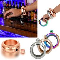 Nerūdijančio plieno gertuvės apyrankė, alkoholinės kolbos, piltuvėlis, apyrankė-bangle, tobula sidabras