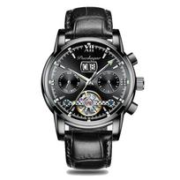 POEDAGAR Fashion Mechanical Watches Top Brand Luxury Automatic Men Wrist Watches Casual Business Waterproof Luminous Clock gray