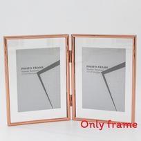 5 And 7 Inch Double Sided Transparent Fold Dual Photo Frame For Bedroom Wall Art And Office Use Pink Double,5 inch white