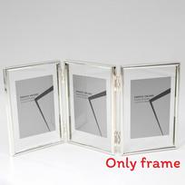 5 And 7 Inch Double Sided Transparent Fold Dual Photo Frame For Bedroom Wall Art And Office Use Silver Triple,7 inch