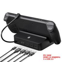 5-in-1 Steam Docking Station for Valve Steam Deck Charging with HDMI TV Mode 4K@60Hz Output NO RJ45/Ethernet input