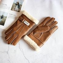 Avikailio Pirštinės Vyriškos Storos Žieminės Šiltos Didelio Dydžio Lauko Vėjui Atsparūs Šalčiui Rankomis Siūtos Odinės Pirštinės Pirštais One Size brown