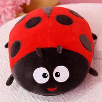 Kawaii Insect Plush Toy Soft Red Ladybug Bee Stuffed Doll Huggable Pillow Room Decor Back Cushion Cute Children Birthday Gifts 40cm raudona