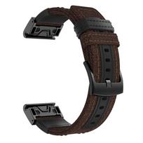 Klasikinis 26 mm laikrodžio dirželis Garmin Enduro/Tactix Delta, nailoninis odinis dirželis Garmin Fenix 7X/Descent MK1 MK2 MK2i laikrodžiui, apyrankė 26mm black