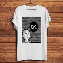Vienas smūgis Man Saitama rimtas smūgis manga kadras marškinėliai, unisex anime gatvės stiliaus marškinėliai, 100% medvilnės laisvalaikio trumpomis rankovėmis viršus M