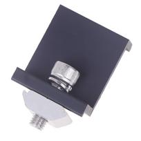 1 rinkinys saulės baterijų montavimo tvirtinimo spaustukas reguliuojamas laikiklis galinis ir vidurinis spaustukas PV plokštės spaustukas saulės baterijų PV montavimo priedams 40MM black
