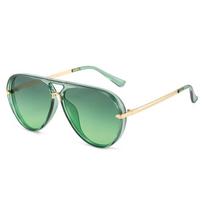 Fashion Double-barrel Sunglasses - Pilot Style Versatile Eyewear - Retro Large-frame Toadstool Glasses 6653 gray