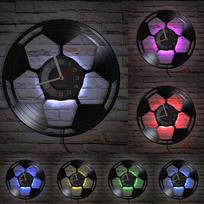 Football Vinyl Record Wall Clock For Bedroom Home Decor Clock Forward And Goalkeeper Laser Cut Music Album Decorative Wall Watch