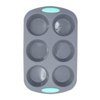 6 lizdų silikoninė vainiko forma Kalėdinė kepimo forma keksiukams, muilui, šokoladui, lanksti DIY amatų ir šventinių skanėstų forma M gray