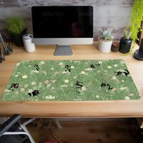 Cute Black Cat Mouse Pad Large Esport Computer Keyboard Pad Mouse Mat Natural Rubber AntiSlip Office Desk Pad Gift for Friend 300x800x2mm gray