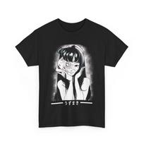 Anime Tomie Junji Ito Black T Shirt 4XL gray