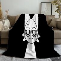Game Cartoon S-Sprunki I-Incredibox Printed Blanket Plush Nap Sofa rug for Living Room Office Bedroom Birthday Home Travel Kid Size: 75*100cm, Weight: 230 GSM
