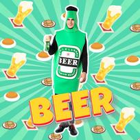 Halloween New Beer Bottle Costumes Oktoberfest Party Show Carnival Costumes Fancy Birthday Dress Party Gifts Holiday Gifts Adult size green