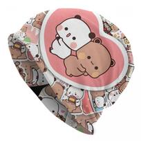 Unisex Bonnet Warm Knitted Hat Bubu Dudu Peach And Goma Cartoon Hip Hop Beanies Caps Adult Bear Panda Anime Beanie Hats Ski Cap One Size pink