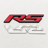 3D Metal RS Logo Sticker Front Grill Emblem Rear Trunk Badge For Chevrolet Onix Blazer lumina Camaro Cruze Monza Car Accessories MZ78