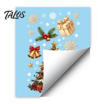 Christmas Window Clings Cling, Santa/Snowman/House/ Tree Patterns Print, Waterproof Decorative Winter Scene PVC Static Sticker for Glass Doors Windows