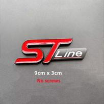 3D Metal ST Line Logo Car Front Grill Emblem Sticker Trunk Badge For Ford Kuga MK3 MK4 S Max MDJK3 Focus Puma Fiesta Accessories 90x30mm